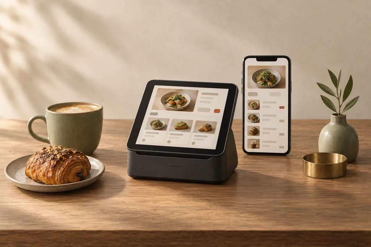 Illustration of take the order in cafés and counter service