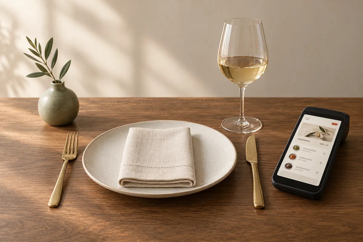 Illustration of follow each table in full-service restaurants