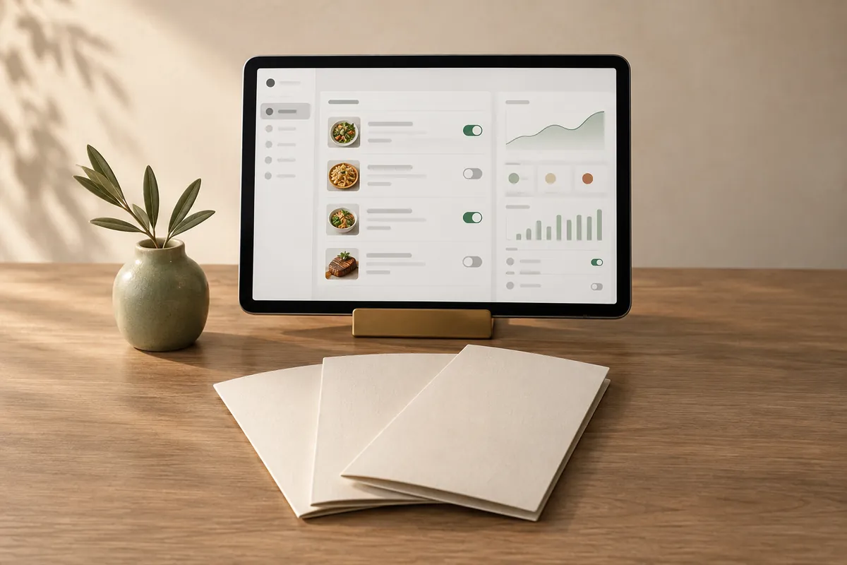 Illustration of set local menus in restaurant groups